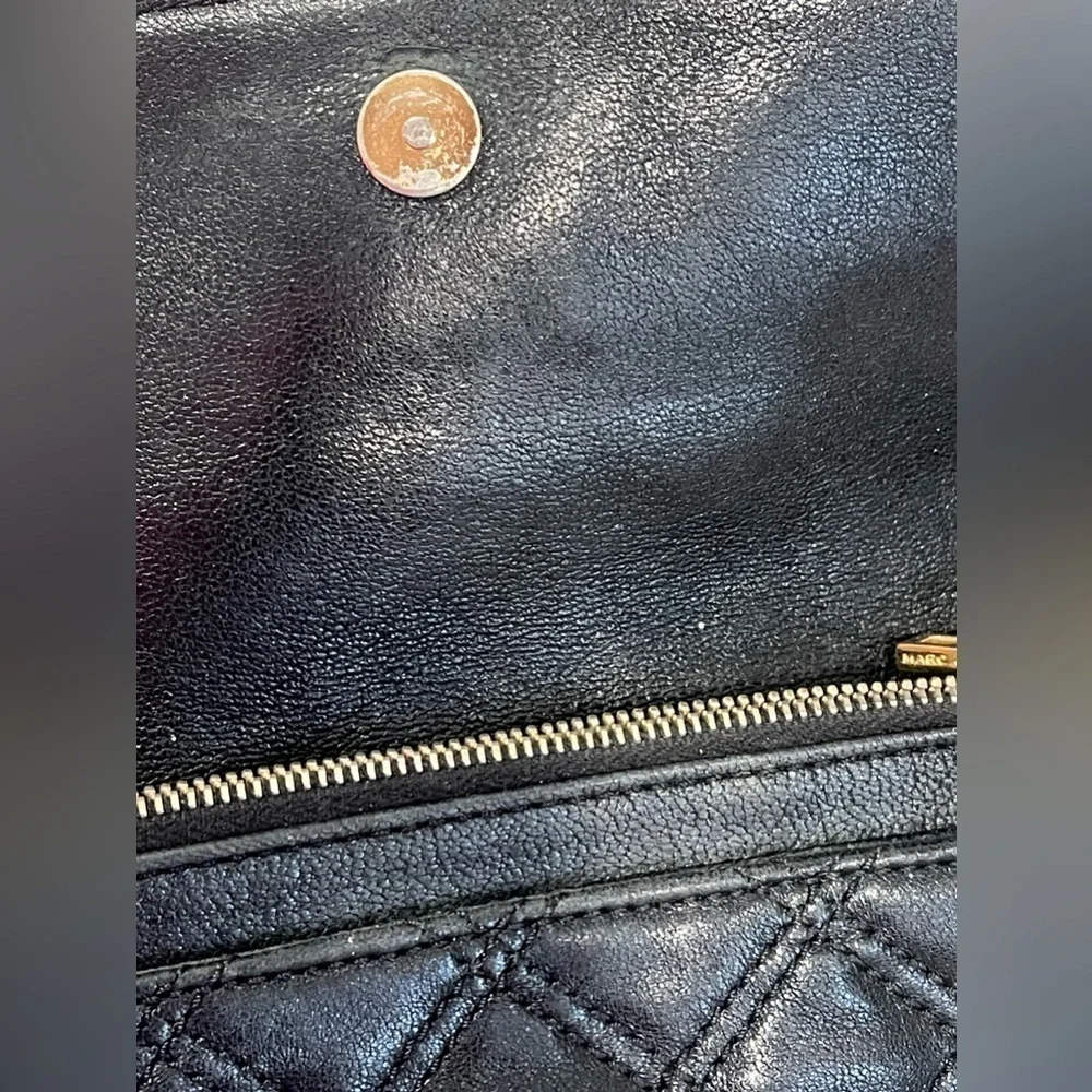 MARC BY MARC JACOBS Black Quilted Leather Flap Crossbody Bag